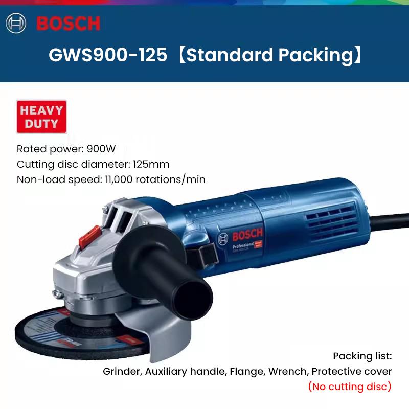 Bosch Угловая шлифовальная машина GWS 900 Профессиональная угловая шлифовальная машина для тяжелых условий эксплуатации Компактная крышка головки, экономящая 40% пространства, подходит для работы в узких пространствах