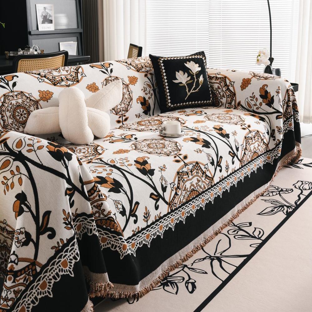 Главная Шениль Этнический Стиль Цветок Диван Коврик Пледы Летний Кемпинг Пикник Одеяло Чехол Диван Чехол