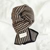 Men Women Scarf Japanese Style Plaid Pattern Long Style Wrap Autumn Winter Thermal Insulation Knitting Scarf Daily Wear