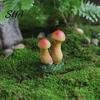Desktop Ornaments Mini Resin Mushroom Figurine, Miniature Fairy Wild Garden Accessories, Little Ornament Fake Statue for Micro Landscape Plant
