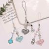 Sweet Cool Sparkling Heart Phone Charm Straps Car Keys Hanging Pendants Bag Decoration Lanyard Purse Accessories