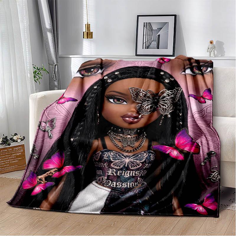 Bratz kawaii printed blanket Picnic blanket Warm blankets Outdoor Blanket Home bed linings blankets for beds Birthday Gift