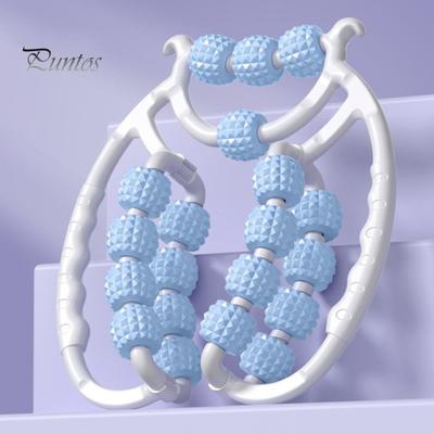 Массажный ролик для ног, антицеллюлитный лимфодренажный массаж глубоких тканей, расслабляющий массаж бедер, рук, спины, плеч, мышц, инструмент с 13/20 роликами