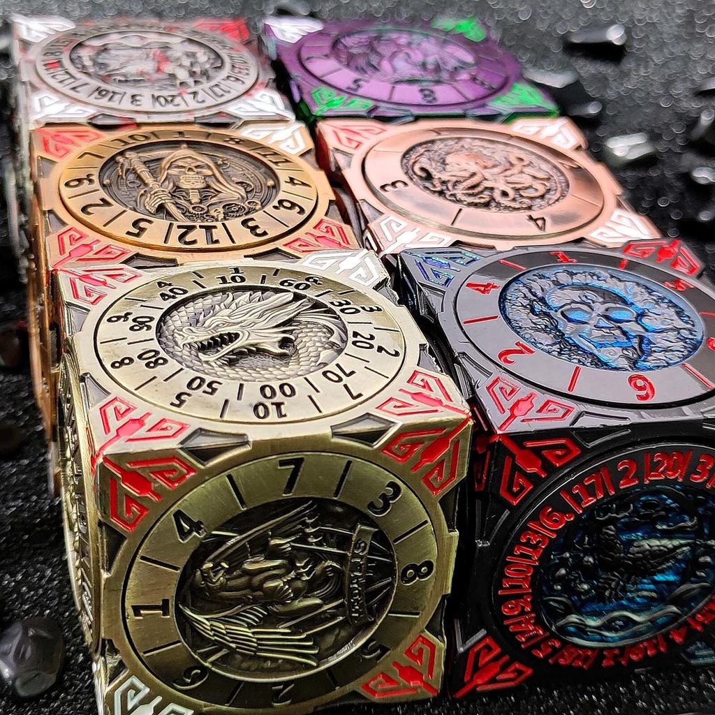 7-в-1 шестигранные вращающиеся игральные кости DND для ролевой игры Dungeon And Dragon, игральные кости D4, D6, D8, D12, D20, D10/% с многогранным колесом