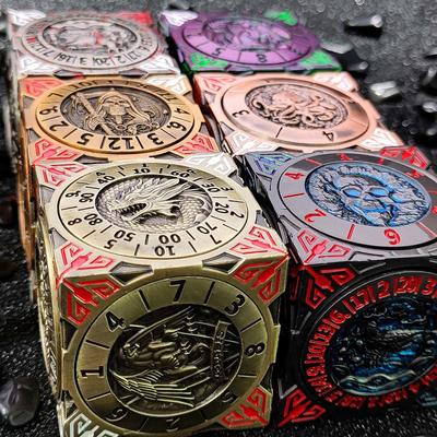 7-в-1 шестигранные вращающиеся игральные кости DND для ролевой игры Dungeon And Dragon, игральные кости D4, D6, D8, D12, D20, D10/% с многогранным колесом