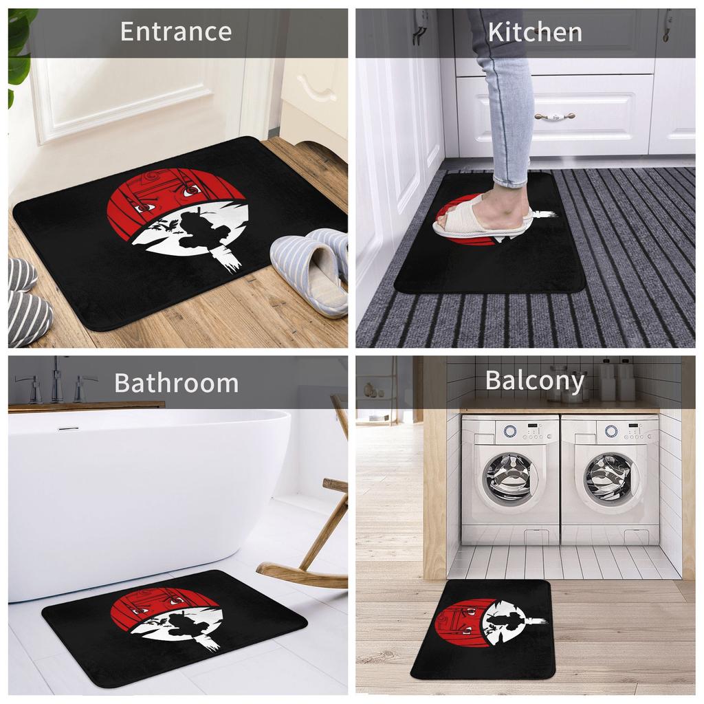 Anime Narutos Uchiha Clan Doormat Anti-Slip Kitchen Bathroom Mat Bedroom Balcony Door Floor Entrance Carpet Rug