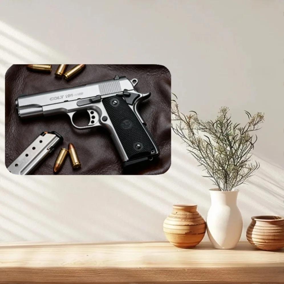 Винтажный металлический постер Colt 1911 Пистолет Ретро Настенное искусство для мужской пещеры Бара Гаража