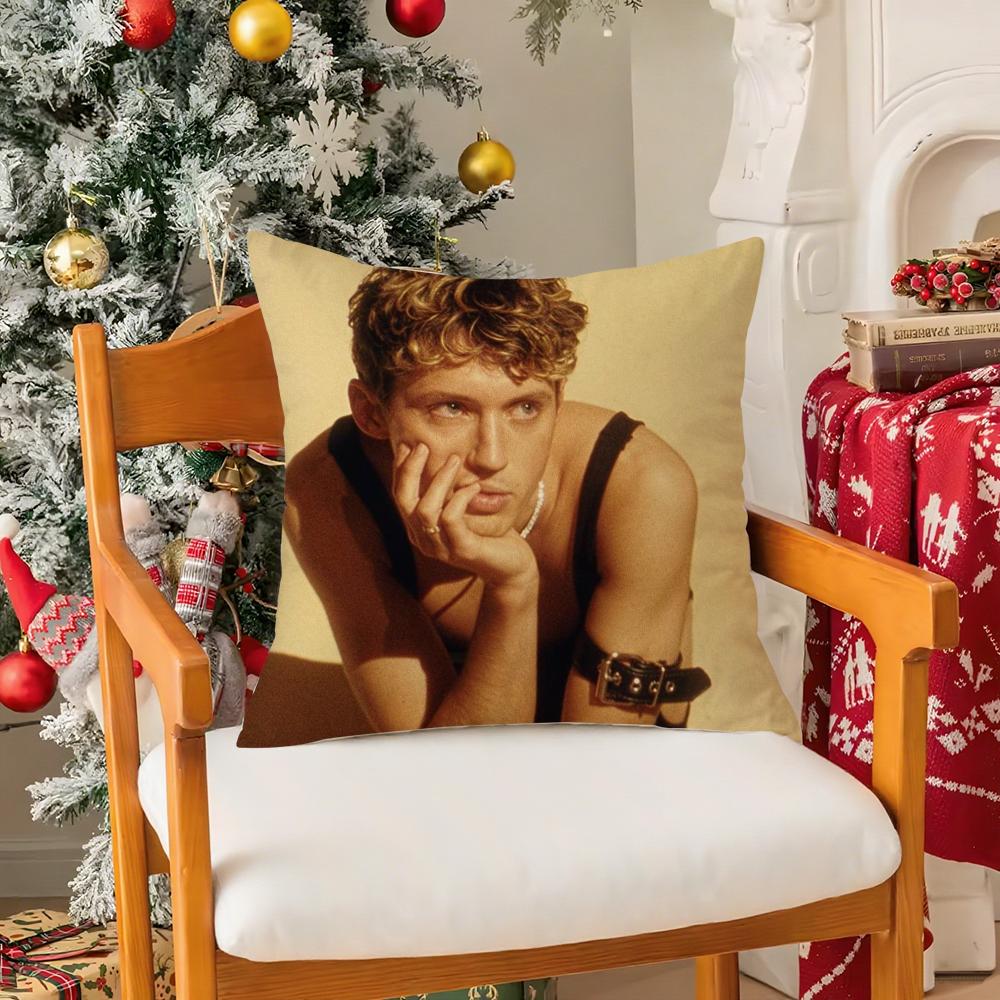 Singer T-Troye S-Sivan Pillow Case Silky Short Plush With Invisible Zipper Dustproof Sofa Cushion Cover For Home Decor