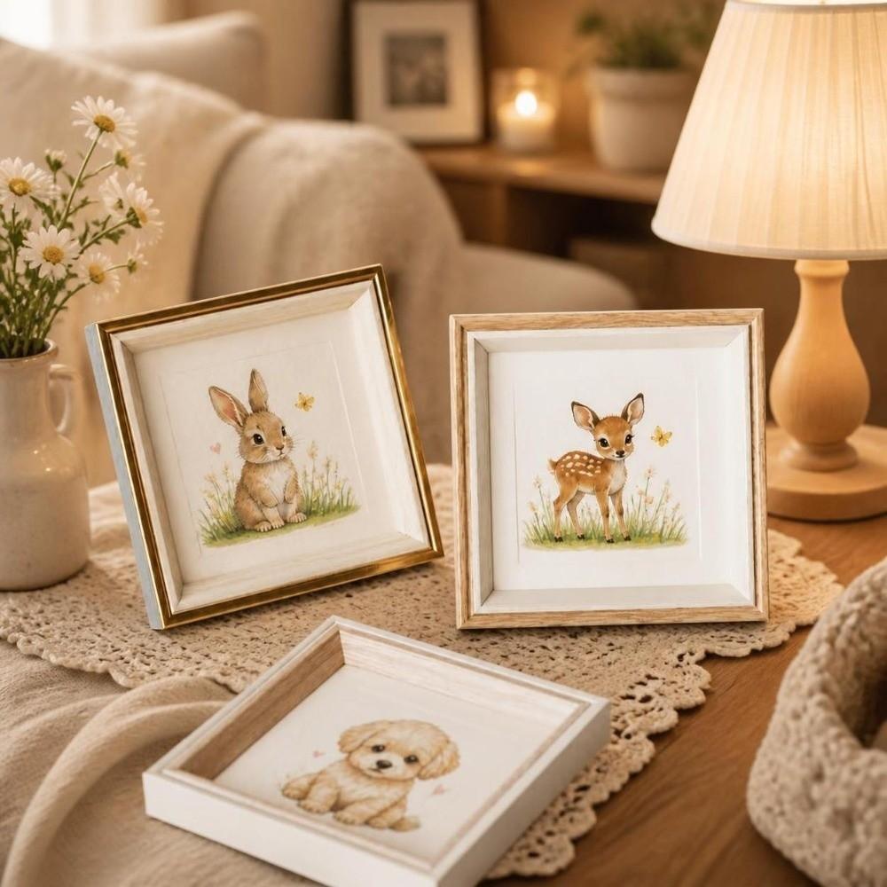 Square Desktop Picture Frame 10x10cm Photo Display Rack Exquisite Photo Frame Photo Showcase