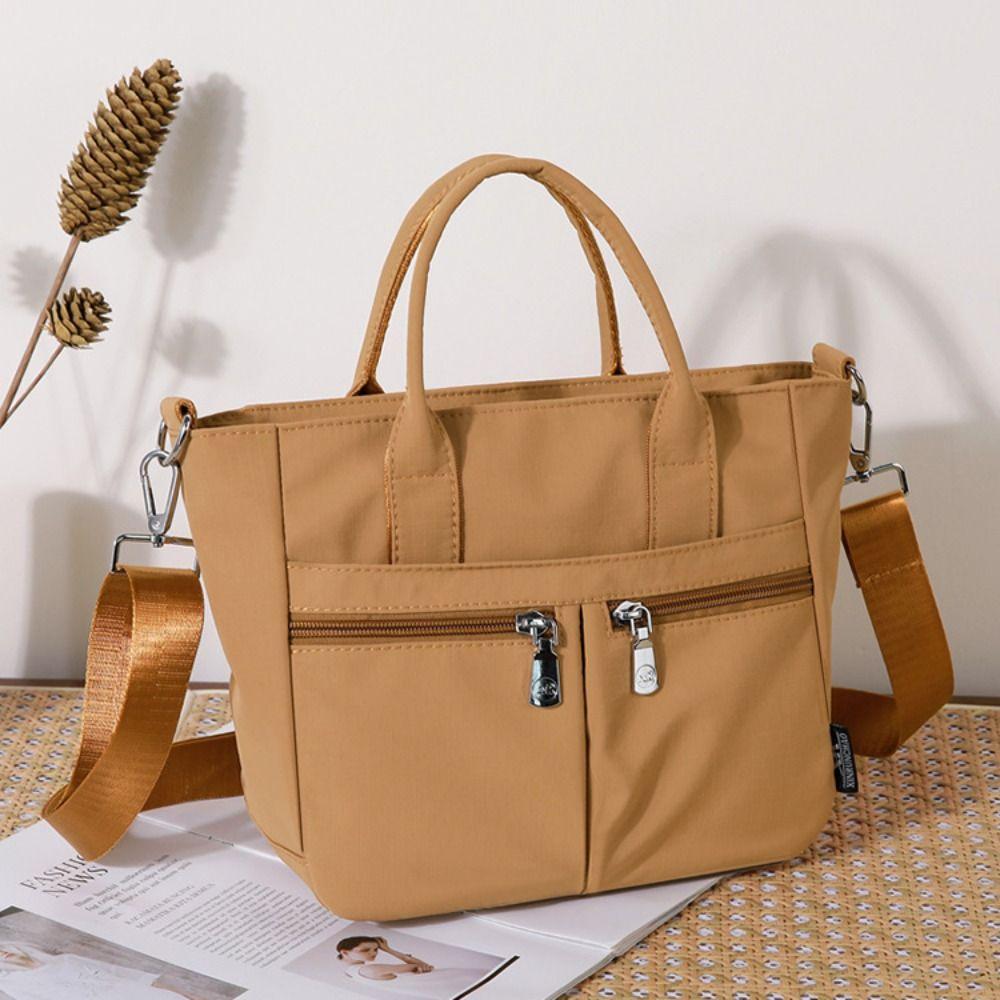 Solid Color Nylon Cloth Handbag Casual Canvas Tote Bag Oxford Cloth Crossbody Bag Commuting