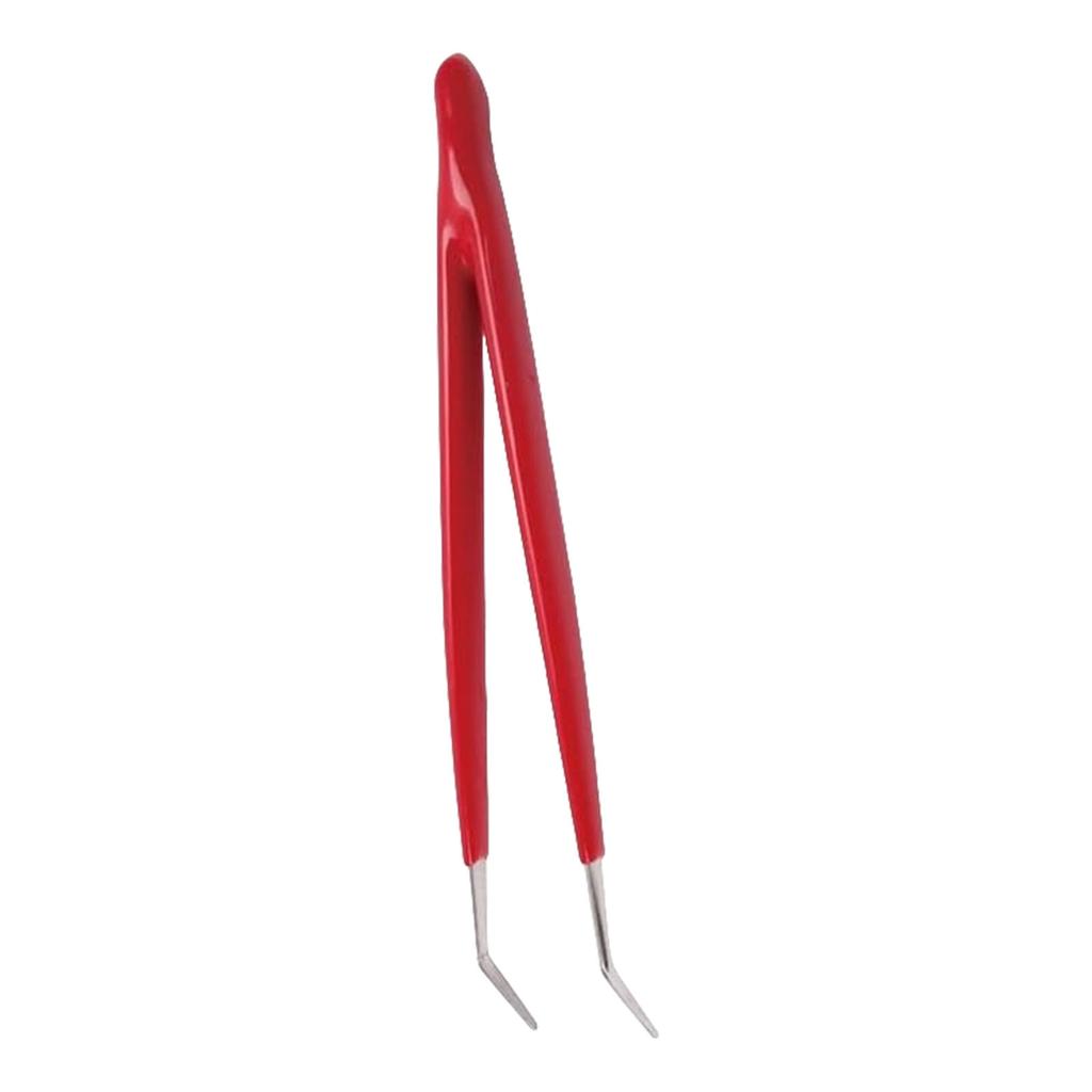 Изолированный пинцет из нержавеющей стали Непроводящая рукоятка Антистатический пинцет для мастерской для ремонта электроники и лабораторного использования