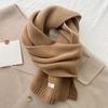 Solid Color Knitting Wool Scarf Cold-proof Winter Warmer Scarf Long Thickened Neckscarf  Autumn