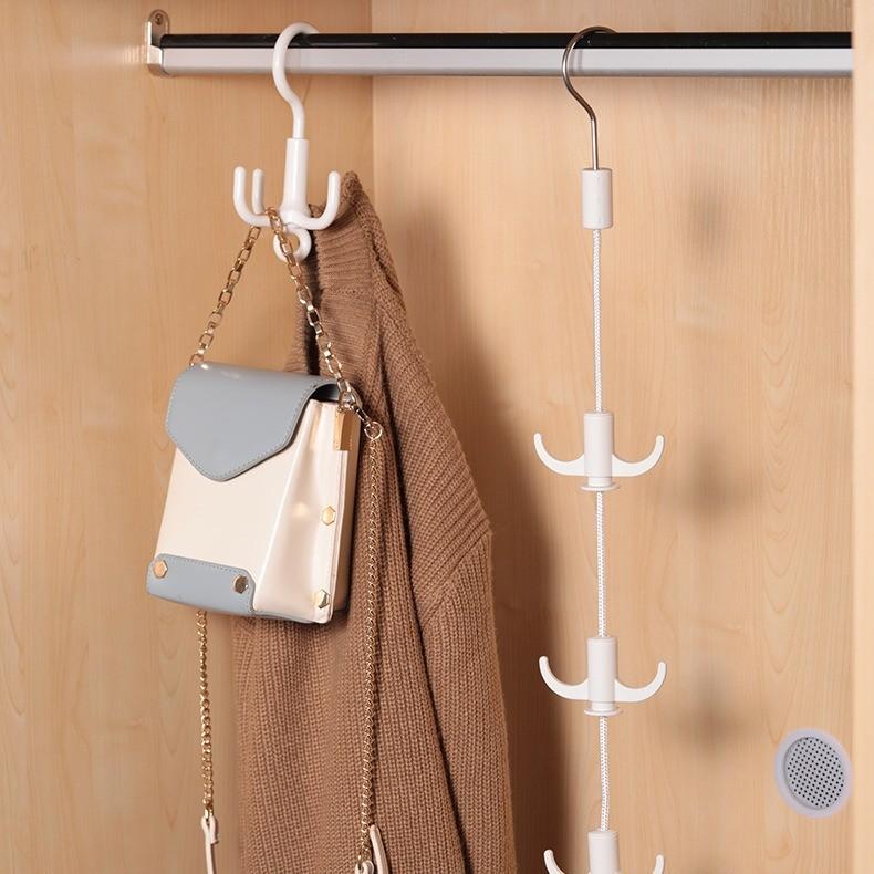 Rotating Prong Four Plastic Multi Functional Hanging Hook For Closet And Storage