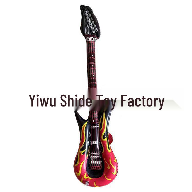 Набор надувных музыкальных инструментов из ПВХ для детей - Гитара и Микрофон, реквизит для сценических вечеринок.