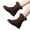 Autumn and Winter New Casual Martin Boots Women's Round Head Thick Sole Thick Hair Side Zipper Locomotive Women's Snow Boots