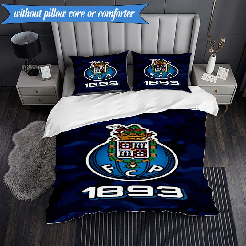 3PCS FC Porto Design Printed Soft Bedding Set,Including 1pc Duvet Cover And 2pcs Pillowcases Perfect for Bedroom, Dormitory, Fan gift