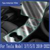 For Tesla MODEL 3 Y X S 16-22 Car Interior Center Console Transparent TPU Protective Film Anti-scratch Repair Accessories