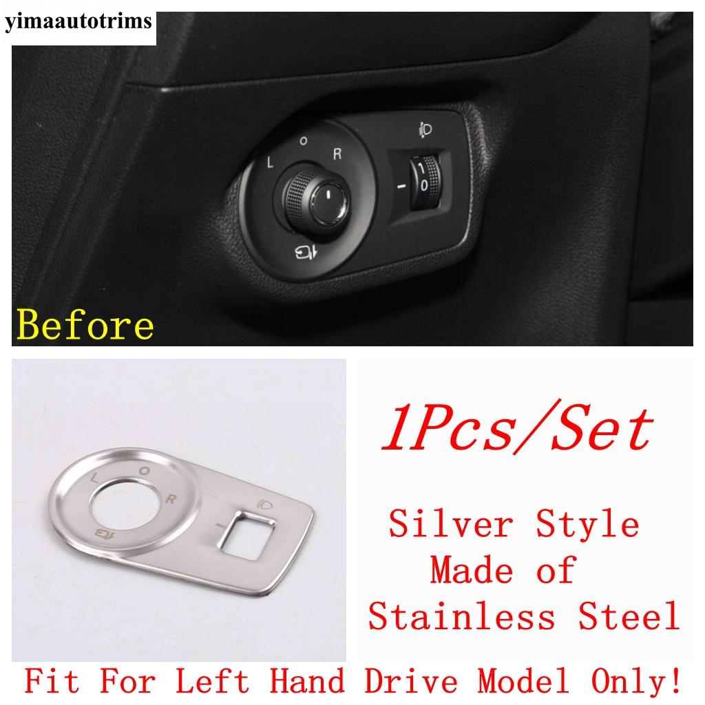 Car Head Lamp Light Switch Adjust Knob Panel Control Frame Cover Trim For MG 5 MG5 Silver Interior Accessories