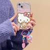 Cartoon Hello Kitty Bracket Pendant Case For Xiaomi Redmi Note 15 Pro 5G 15C 15 14C 13C Note 14 13 12 Pro Plus A7 Pro 5G Casing