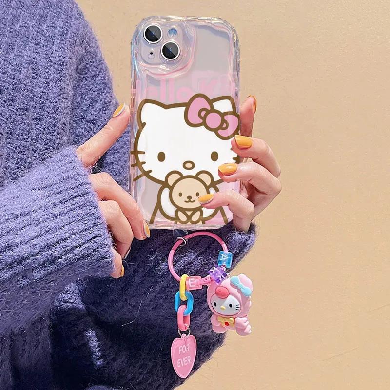 Cartoon Hello Kitty Bracket Pendant Case For Xiaomi Redmi Note 15 Pro 5G 15C 15 14C 13C Note 14 13 12 Pro Plus A7 Pro 5G Casing
