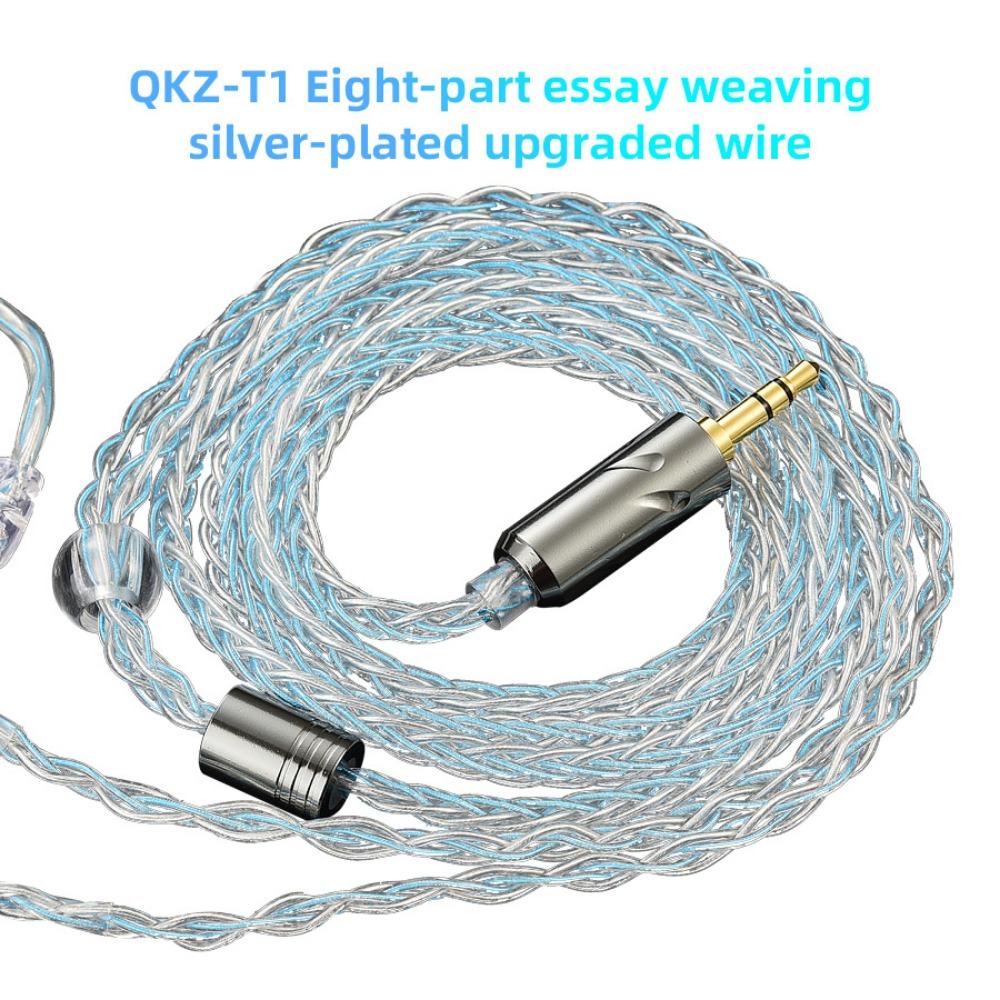 QKZ T1 Eight Silver -plated Upgrade Line 3.5 Plug 0.75 2PIN Headset Upgrade Line