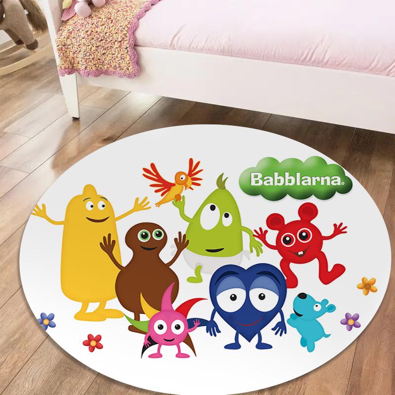 Babblarna Round Area Rug,Carpet Rug for Living Room Bedroom Sofa Playroom Decor,Non-slip Floor Mat50