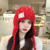Warm Autumn Winter Women Thicken Ear Protector Hat Cold Outdoor Knitted Cap Sweet Cute Colorfully Hats