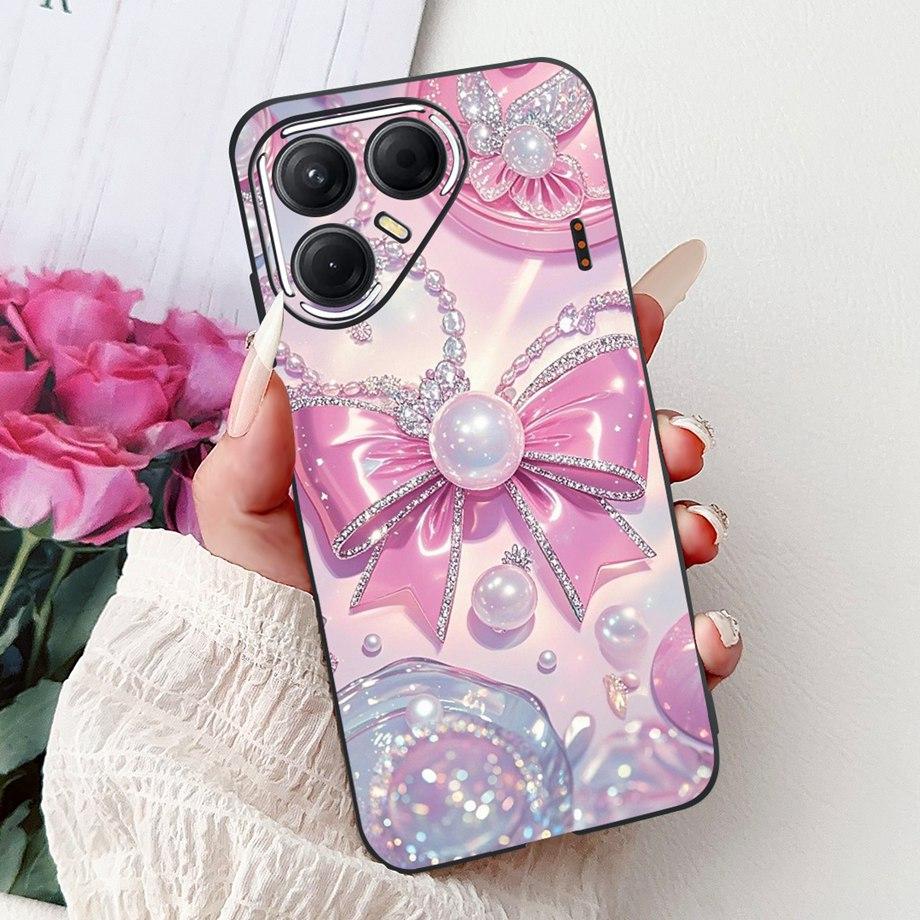 Черный Силиконовый Чехол Для Tecno Pova 7 4G 5G / Pova 7 Pro Pova7 Ultra Neo Funda Дизайн Кошка Цветок Дракон Бампер Мягкая Capa