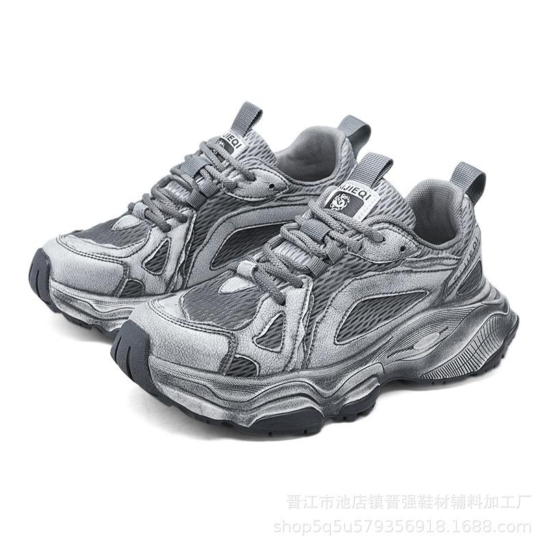 Папины кроссовки мужские осенние кожаные дышащие новая модная тенденция универсальные на платформе кроссовки для бега повседневные спортивные трендовые кроссовки