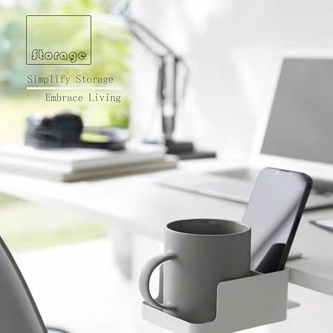 Регулируемый органайзер для крепления на край стола - многоцелевая вешалка для дивана и стола со съемным лотком для пульта, телефона, растений и кофейных кружек