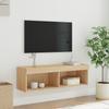 TV Cabinet with LED Lights Sonoma Oak Finish 100 x 30 x 30 cm