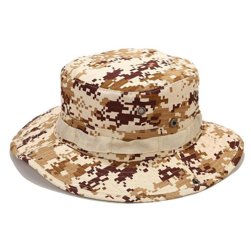 Camouflage Fishing Cap Fishing Hat Camo Men Outdoor Sports Sun Bucket Cap Fishing Hiking Hunting Hats Sun Caps