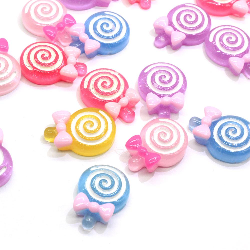 Kaiwaii Lollipop Miniature Figurine Resin Cabochon for Home DIY Scrapbooking Craft Nail Art Decoration