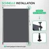 Vertical outdoor awning with clamp mounting, privacy and wind protection for balcony and terrace, weatherproof, anthracite, hand crank, 150 x 270 cm