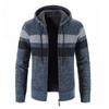 Autumn and Winter Men's Sweater Jacket Thread Coat Color Matching Loose Fleece Hooded Men's Knitted Sweater