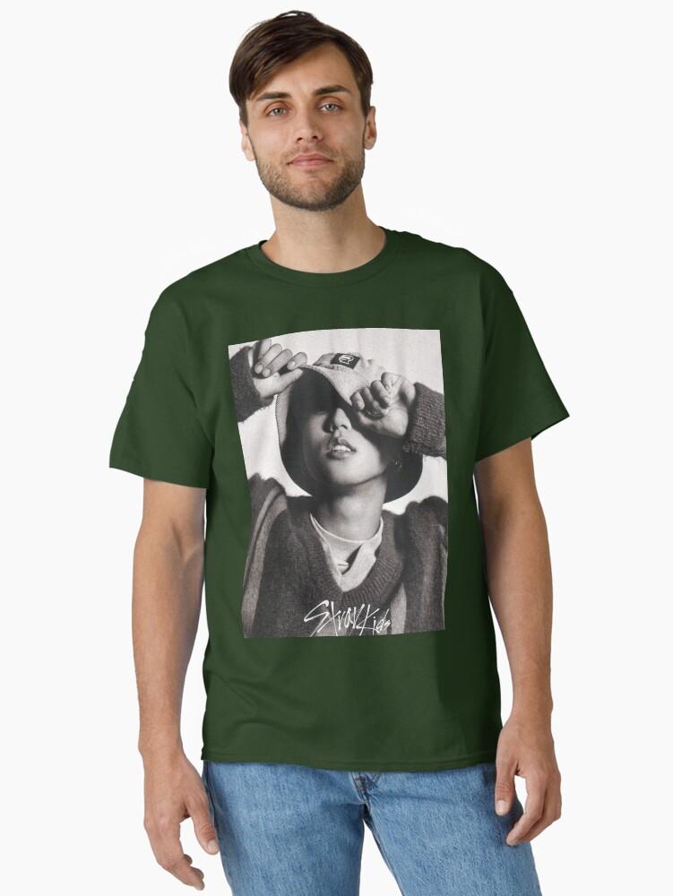 Han Black and White hot photoshoot sexy Stray Kids members poster skz kpop Classic T-Shirt
