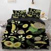 Cartoon Avocado King Queen Duvet Cover Fruit Funny Expression Bedding Set For Kids Teens Adult Green Quilt Cover With Pillowcase