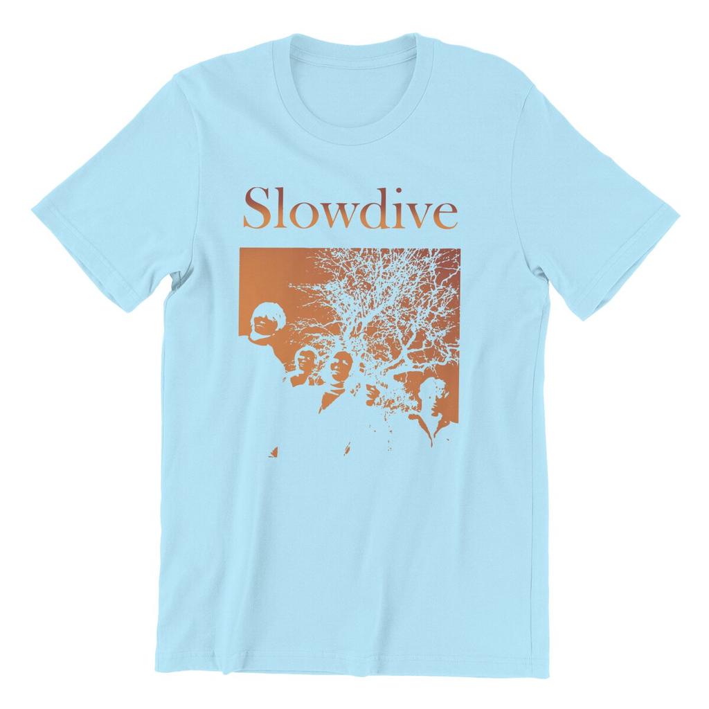 Мужская футболка Slowdive Tour 90-х Хлопковые топы Повседневная футболка с коротким рукавом и круглым вырезом Классические футболки