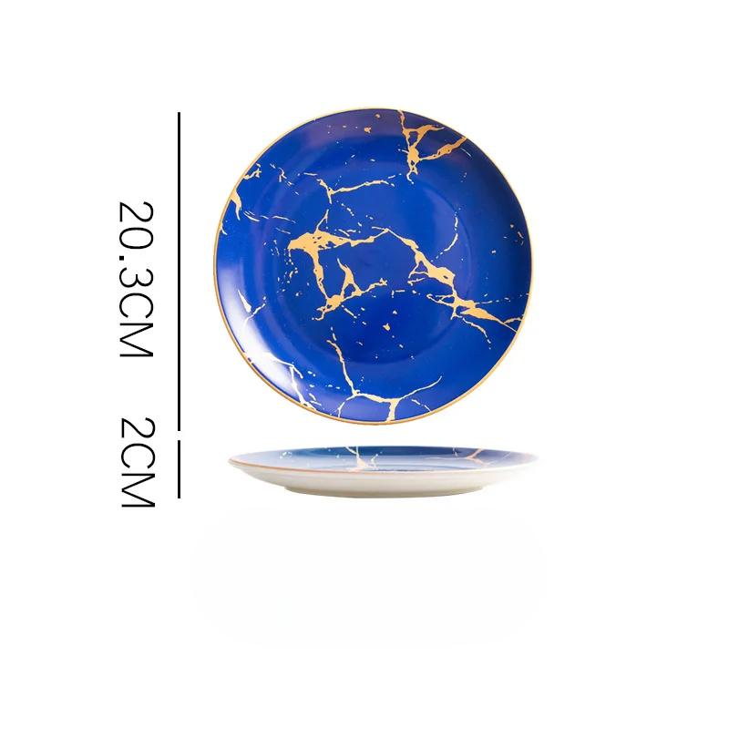 Посуда в европейском стиле Пномпень мраморная тарелка тарелка для западных блюд тарелка для стейка бытовая посуда банкетная выставочный зал