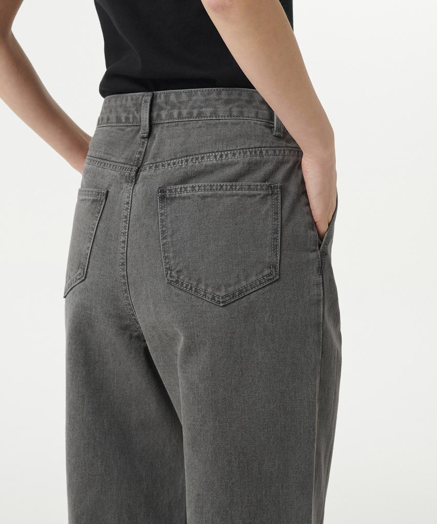 MUSINSA STANDARD WOMAN Женские широкие джинсовые брюки с одной складкой [Серый]