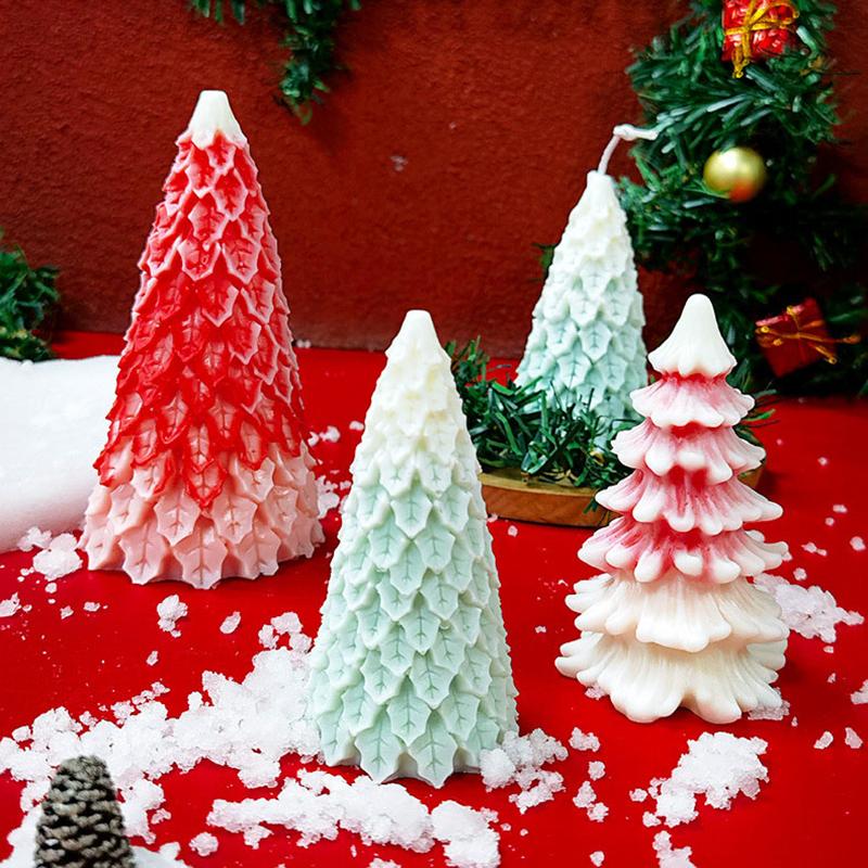 Рождественская елка Шишка Силиконовая свеча Мыло Эпоксидная смола Восковая форма Силиконовые формы Рождественская елка Форма для свечи Смоляное мыло