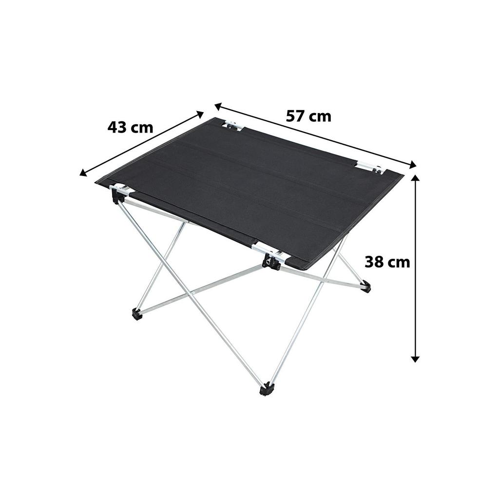 Foldable Fabric Camping and Picnic Table, Black, Large Size, 73 X 55 X 48 Cm