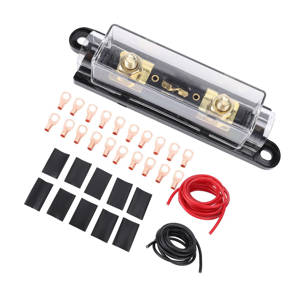 4AWG 20ft Wire Stable Signal Transfer Copper Clad Aluminum Power Ground Cable with 150A Fuse Box for Car RV Trailer