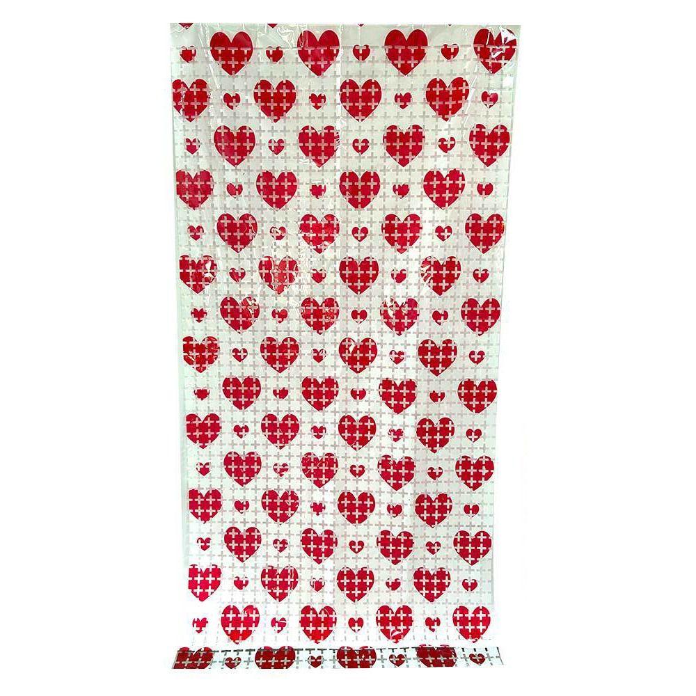 Hanging Valentine's Day Party Backdrop Foldable Streamers Curtains Valentines Day