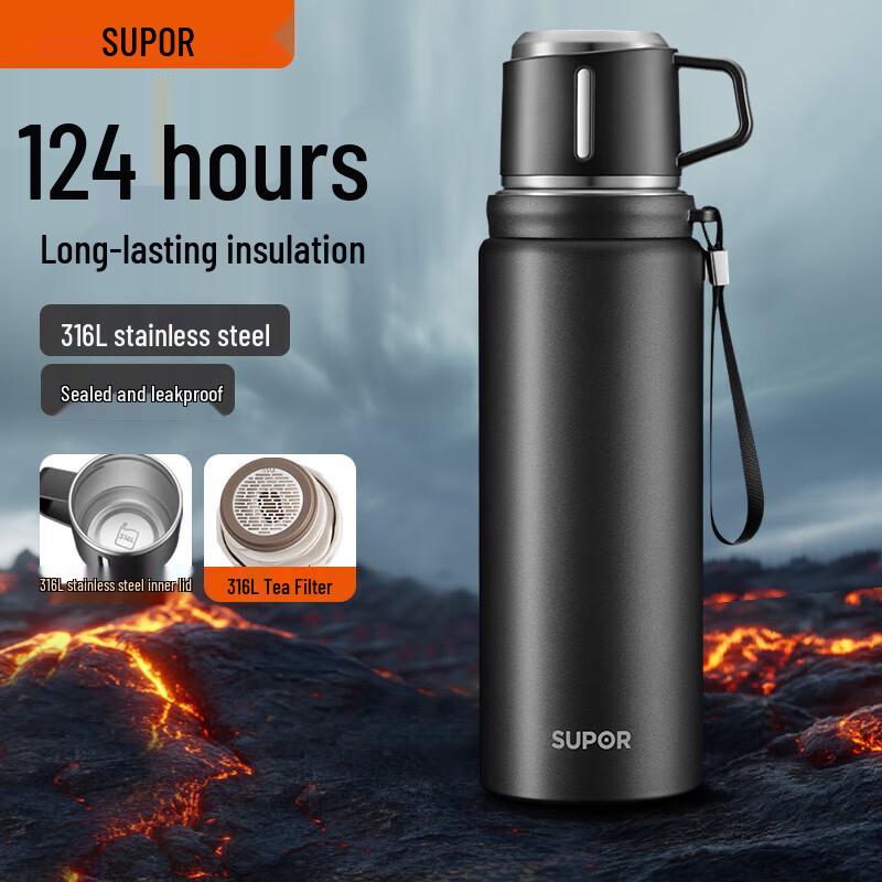 Supor Double-Drink Stainless Steel Thermos Bottle
