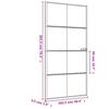 Interior Door Slim Black 102.5 x 201.5 cm Tempered Glass & Aluminum