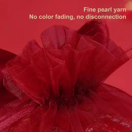 10 шт. Свадебный мешочек Подробный Легко носить Тщательное исполнение Китайский красный Затягивающийся Подарочный мешок для магазина