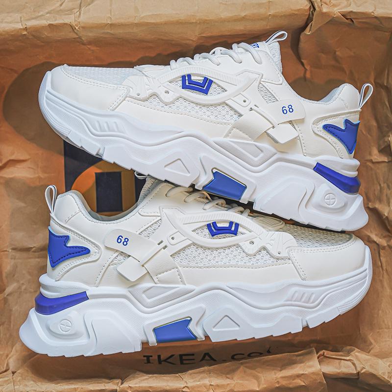 Четыре сезона Новая мужская студенческая обувь для увеличения роста на толстой подошве Повседневная спортивная обувь на мягкой подошве Удобная уличная обувь для бега