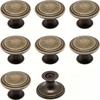 8pcs Zinc Alloy Material Cabinet Knobs, 1.20*0.82 Inches, Hardware Round Pull Tool for Kitchen Cabinet and Drawer Dresser Knobs with Two Size Screws