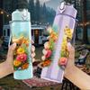 1PC Two Colorful Bird Art Print 750ml Color Plastic Sports Water Bottle Leakproof Flip Straw Lid Suitable for Sports Office Home Use